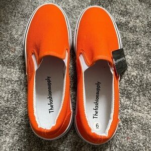 NWT-Women Orange Canvas Sneakers